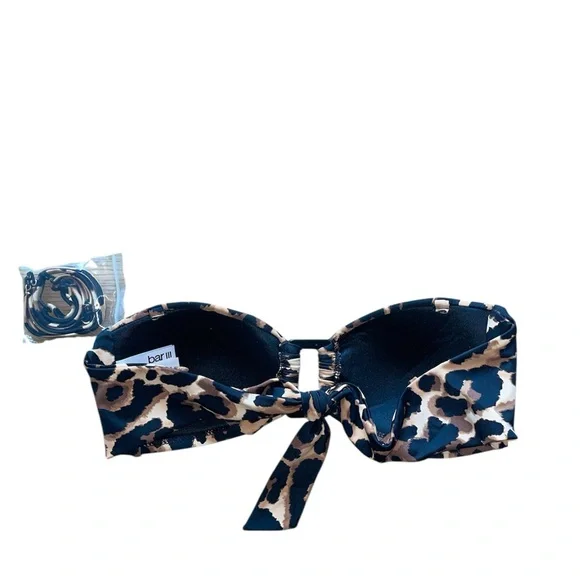 Bar III Leopard Print convertible Bikini Top - Picture 3 of 3